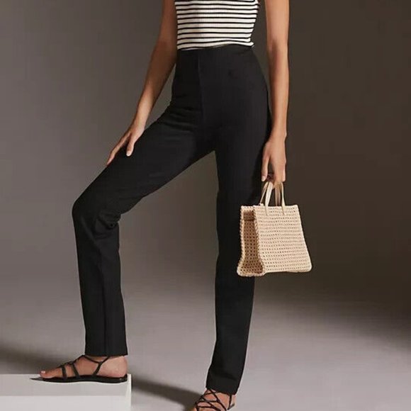 Anthropologie Pants - Anthropologie Maeve L NWT Slim Seamed Leggings Ponte Knit Black Large New